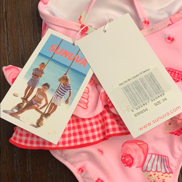 Sunuva Baby Girls Cupcake Frill Swimsuit 3-6 Mo - Picture 4 of 5